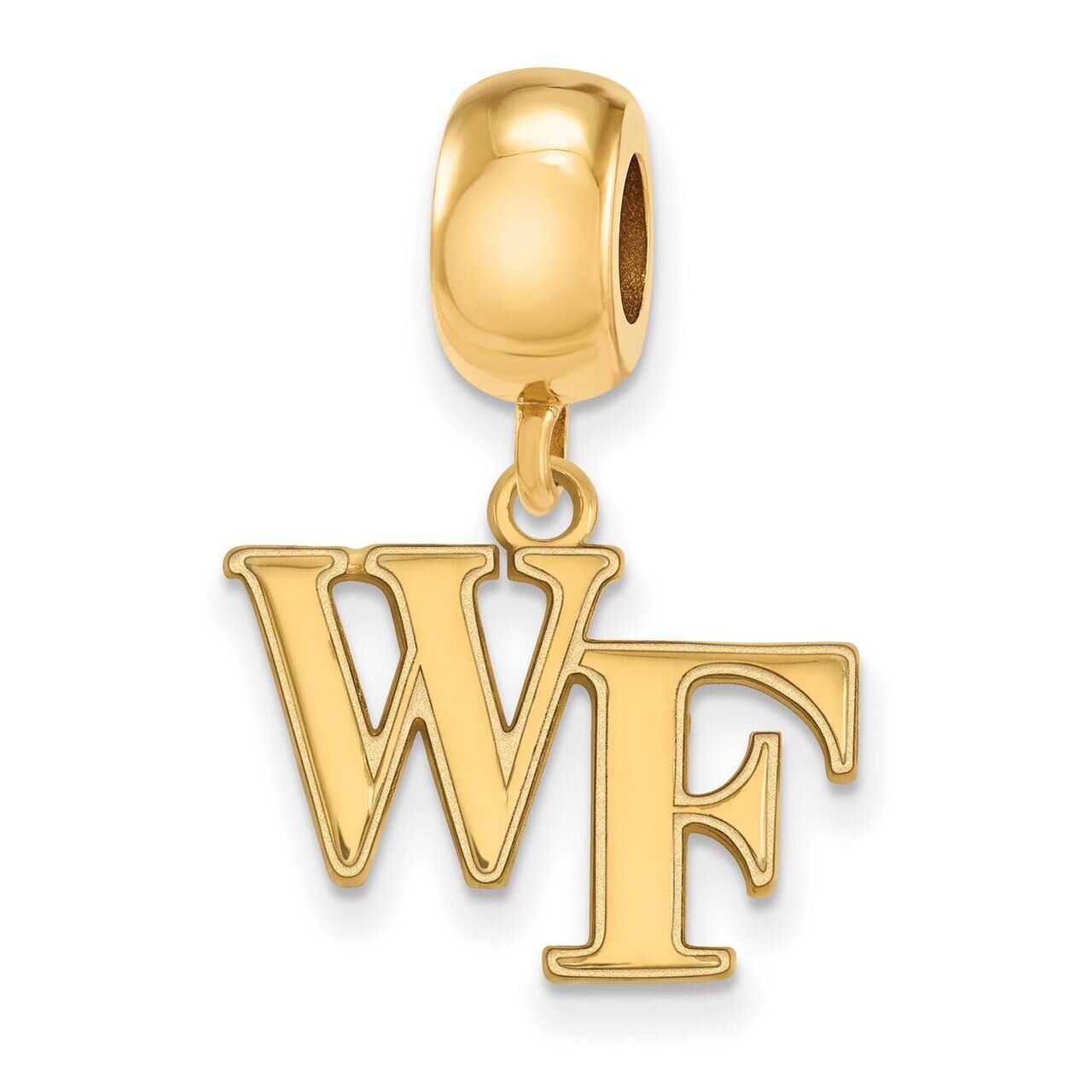 Wake Forest University Bead Charm Small Dangle Gold-plated Silver GP030WFU