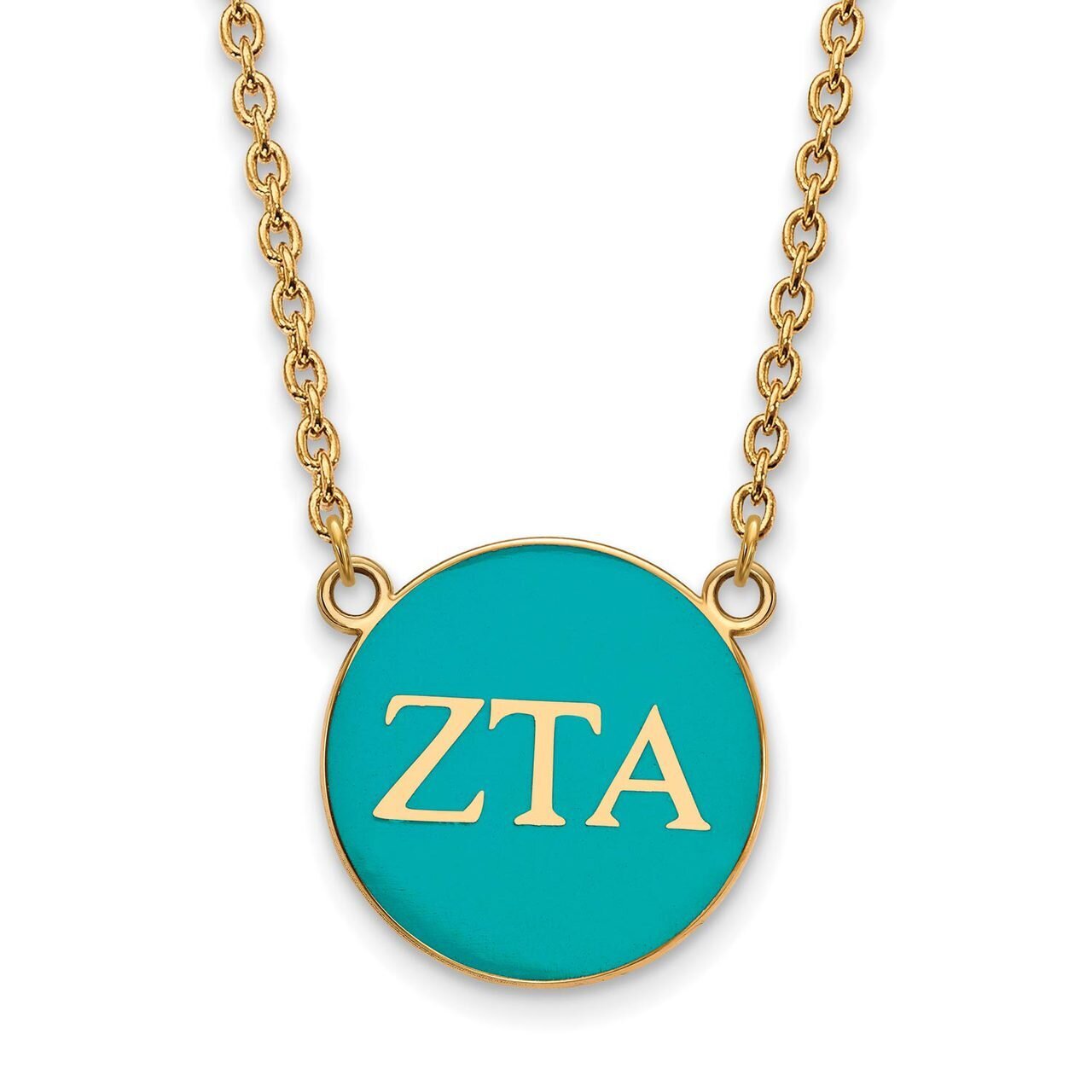 Zeta Tau Alpha Small Enameled Pendant with 18 Inch Chain Gold-plated Silver GP030ZTA-18, MPN: GP030…