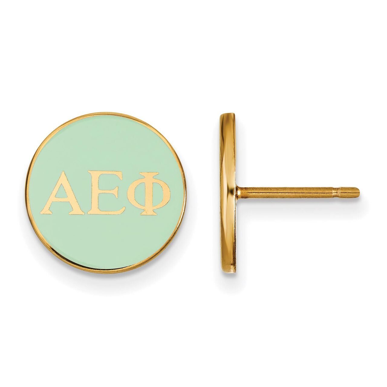 Alpha Epsilon Phi Enameled Post Earrings Gold-plated Silver GP031AEP, MPN: GP031AEP, 191101098147