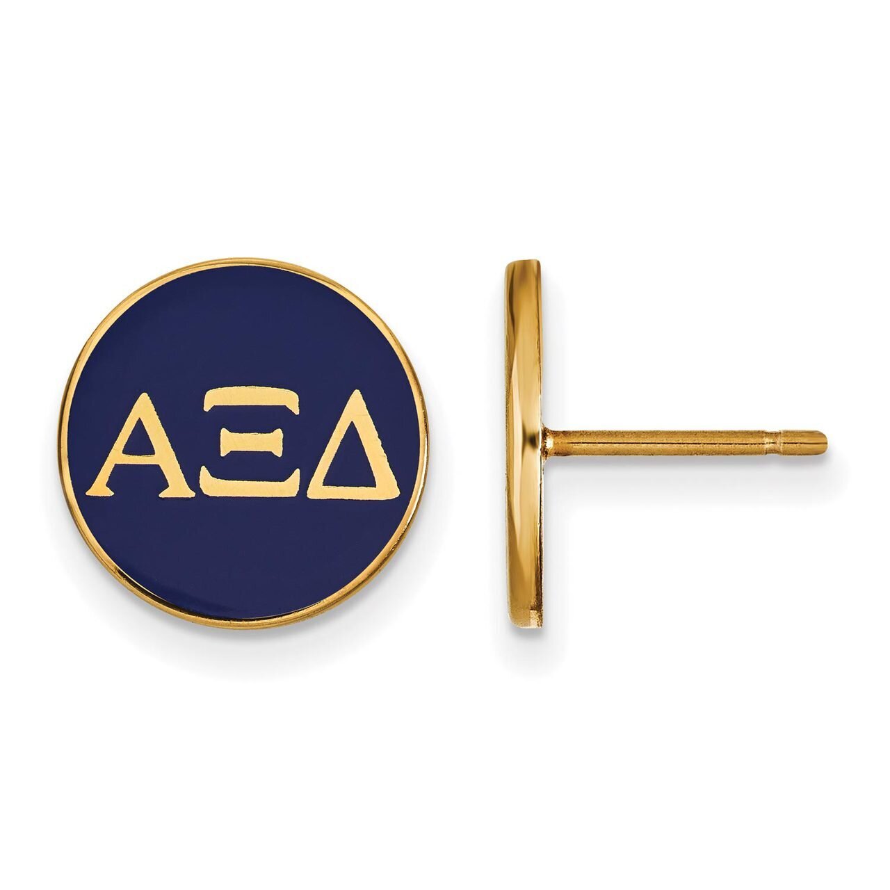 Alpha Xi Delta Enameled Post Earrings Gold-plated Silver GP031AXD, MPN: GP031AXD, 191101100161