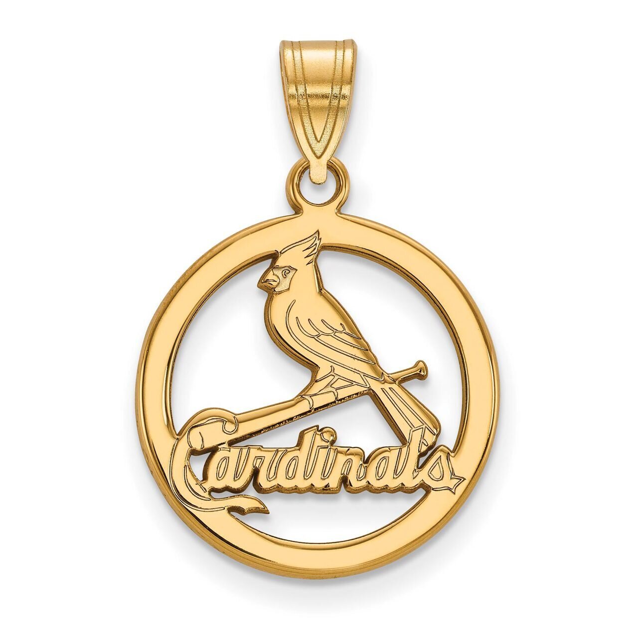 Saint Louis Cardinals Sm Pendant in Circle Gold-plated Silver GP031CRD, MPN: GP031CRD, 886774934198