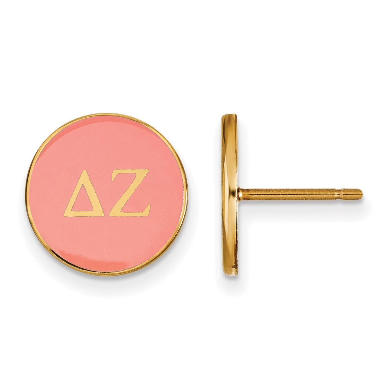 Delta Zeta Enameled Post Earrings Gold-plated Silver GP031DZ, MPN: GP031DZ, 886774934242