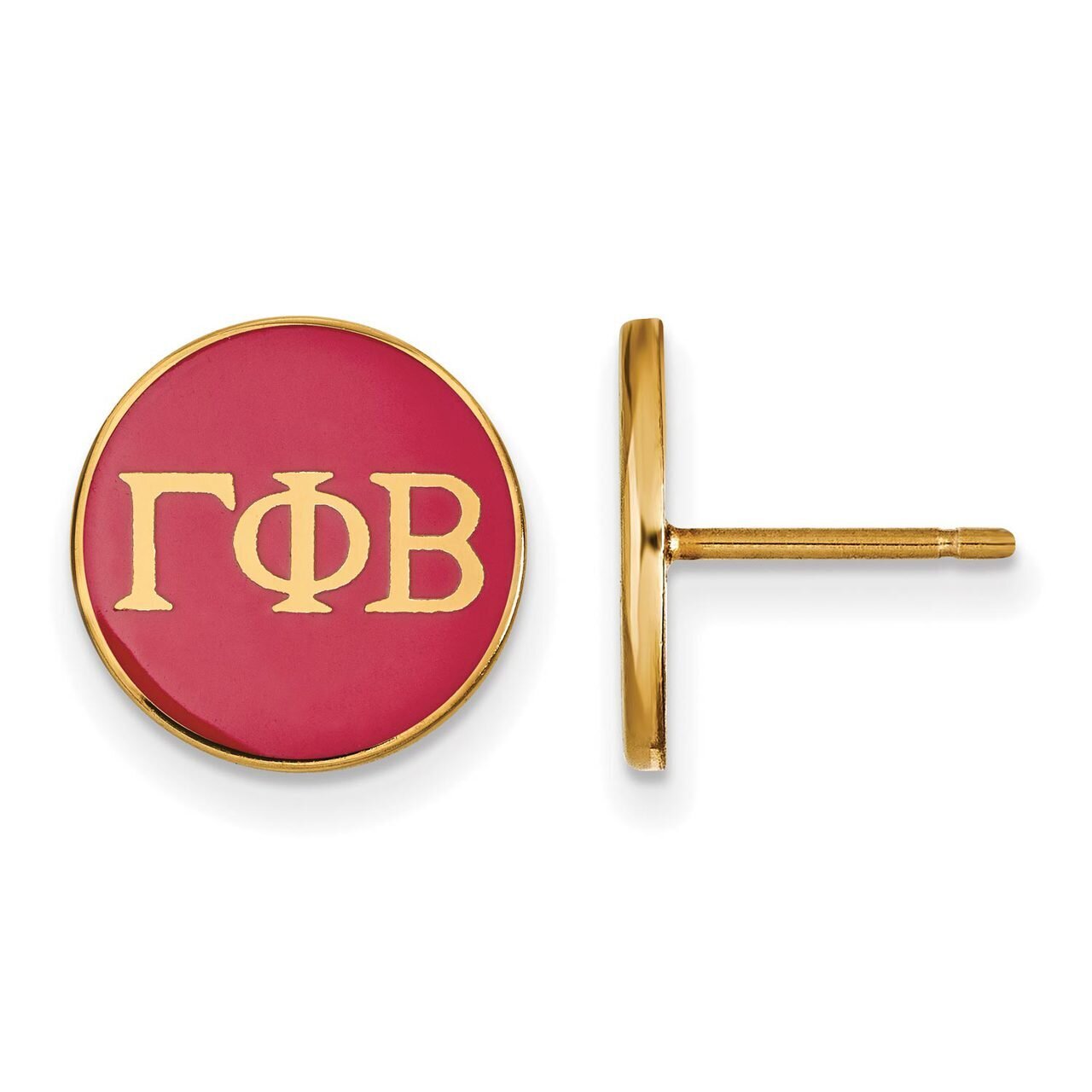 Gamma Phi Beta Enameled Post Earrings Gold-plated Silver GP031GPB, MPN: GP031GPB, 886774934273