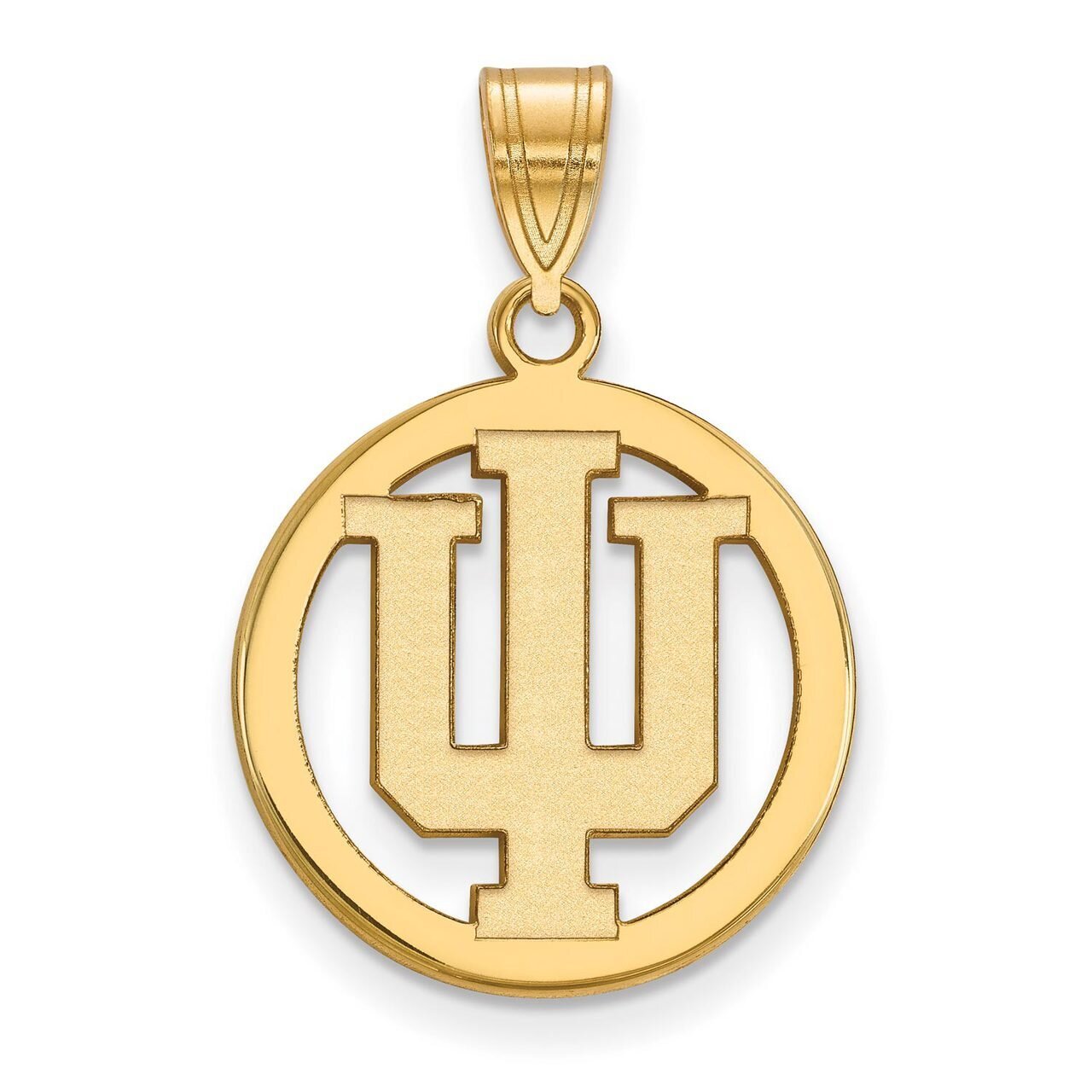 Indiana University Sm Pendant in Circle Gold-plated Silver GP031IU