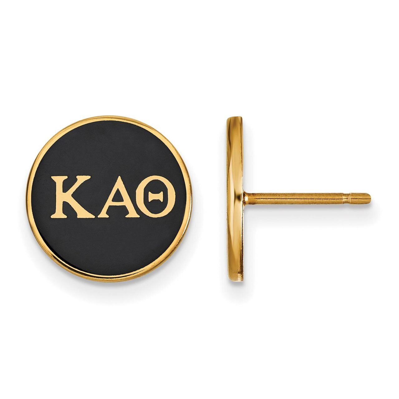 Kappa Alpha Theta Enameled Post Earrings Gold-plated Silver GP031KAT