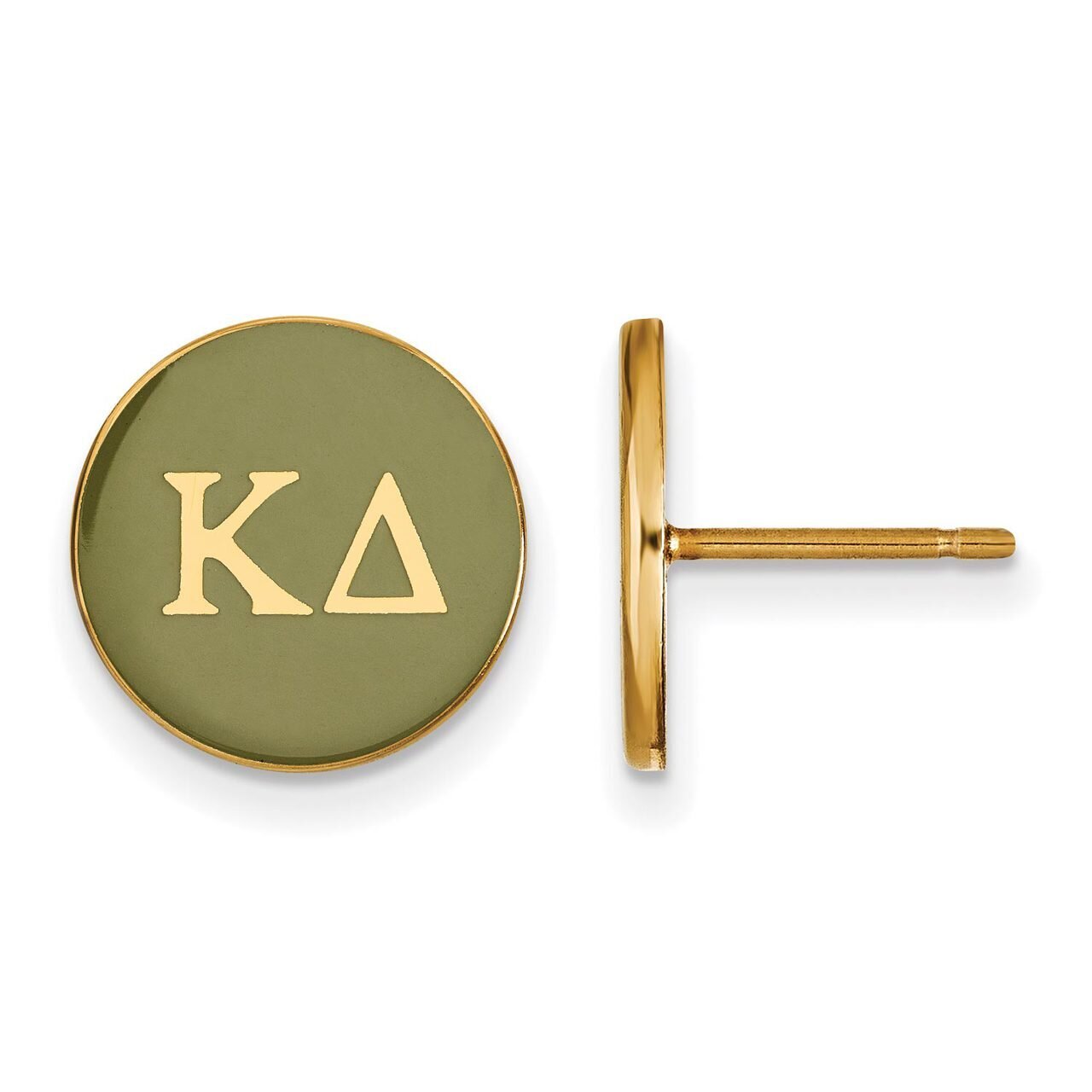 Kappa Delta Enameled Post Earrings Gold-plated Silver GP031KD, MPN: GP031KD, 886774934303