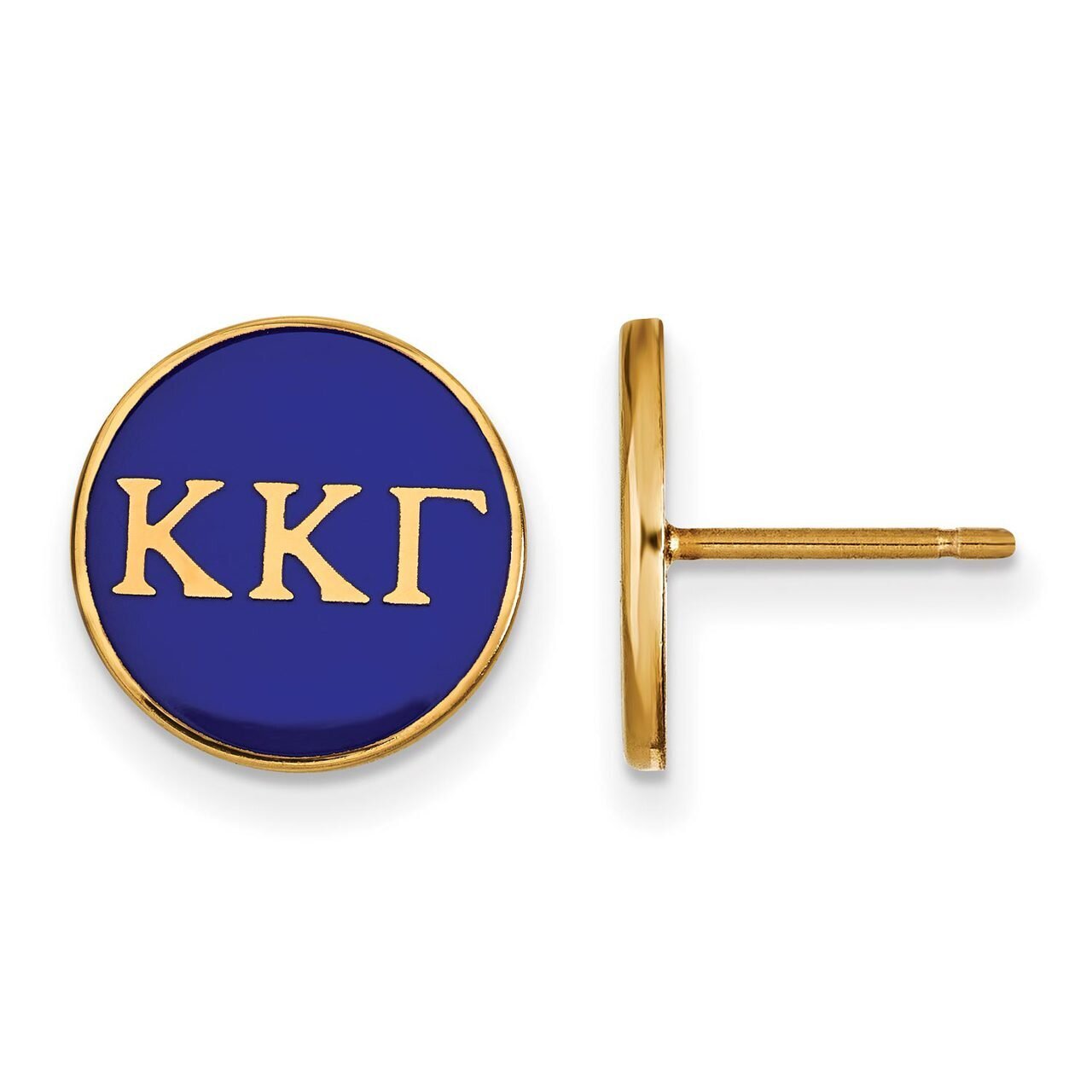 Kappa Kappa Gamma Enameled Post Earrings Gold-plated Silver GP031KKG, MPN: GP031KKG, 886774934310