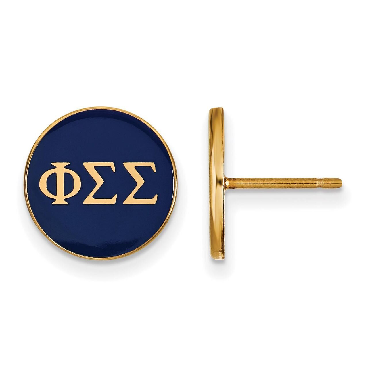 Phi Sigma Sigma Enameled Post Earrings Gold-plated Silver GP031PSS, MPN: GP031PSS, 886774934396