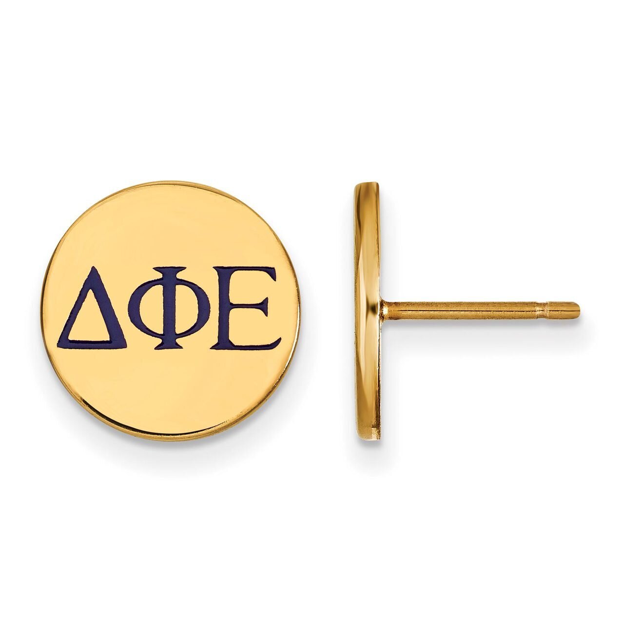 Delta Phi Epsilon Enameled Post Earrings Gold-plated Silver GP032DPH, MPN: GP032DPH, 886774934938