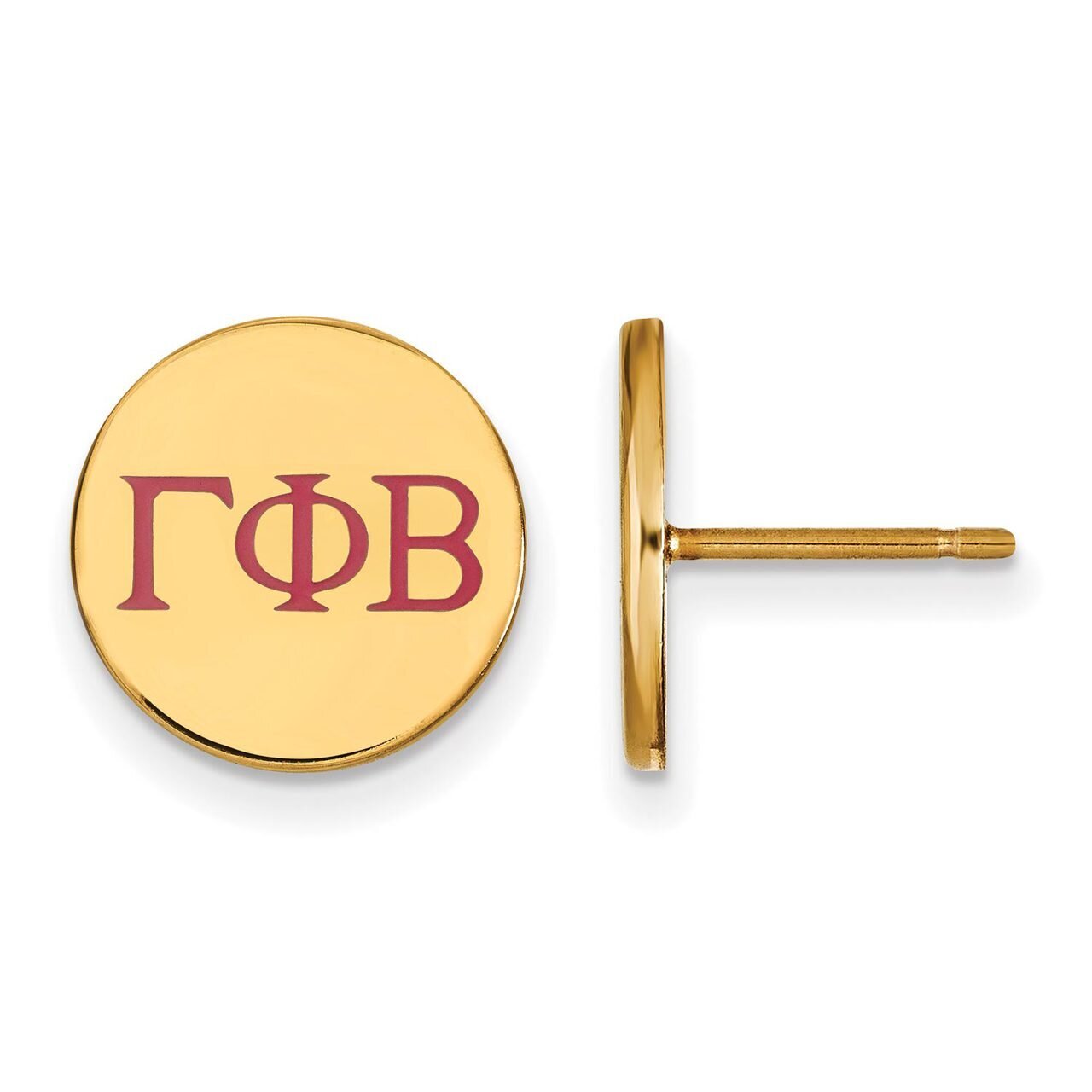 Gamma Phi Beta Enameled Post Earrings Gold-plated Silver GP032GPB, MPN: GP032GPB, 886774934983