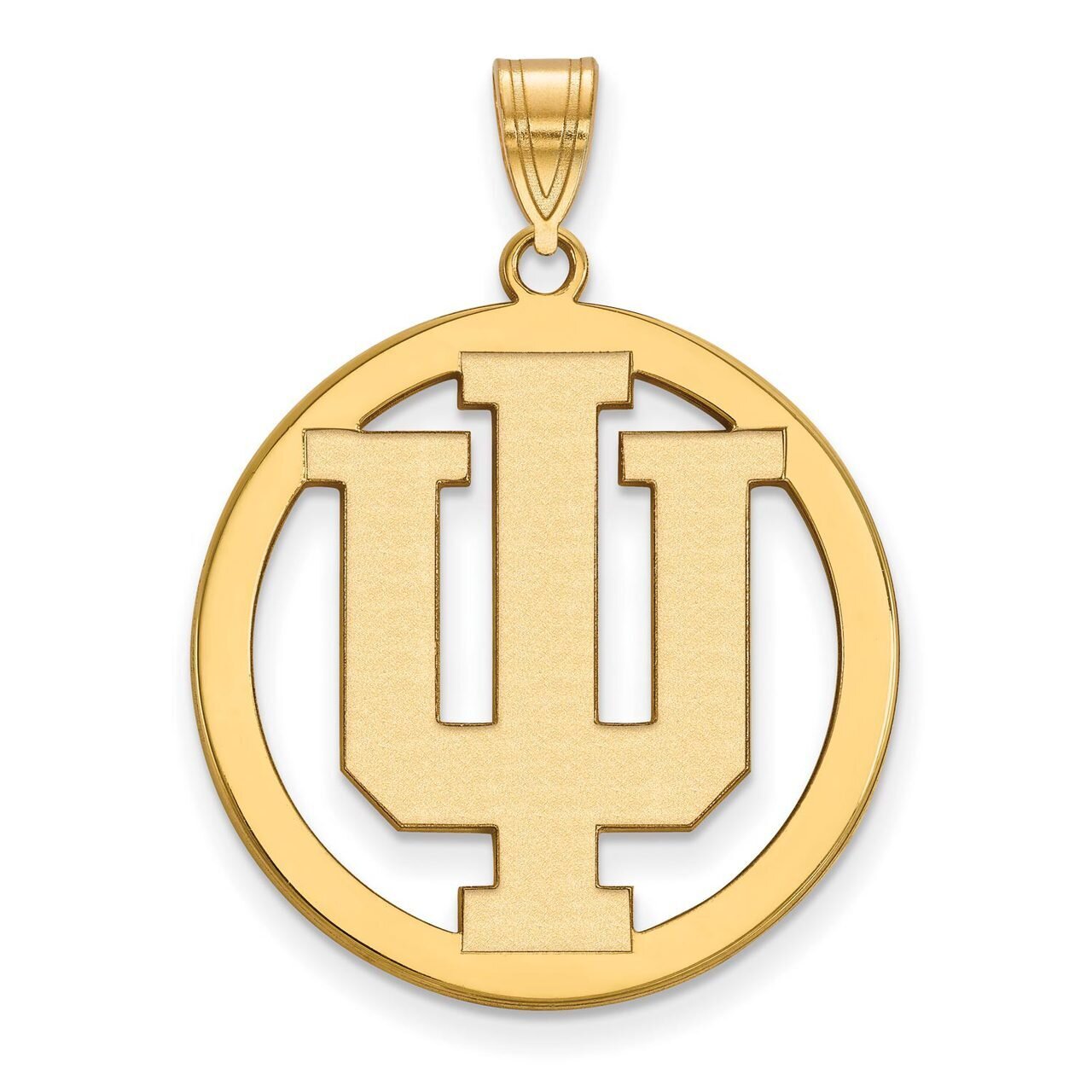 Indiana University L Pendant in Circle Gold-plated Silver GP032IU