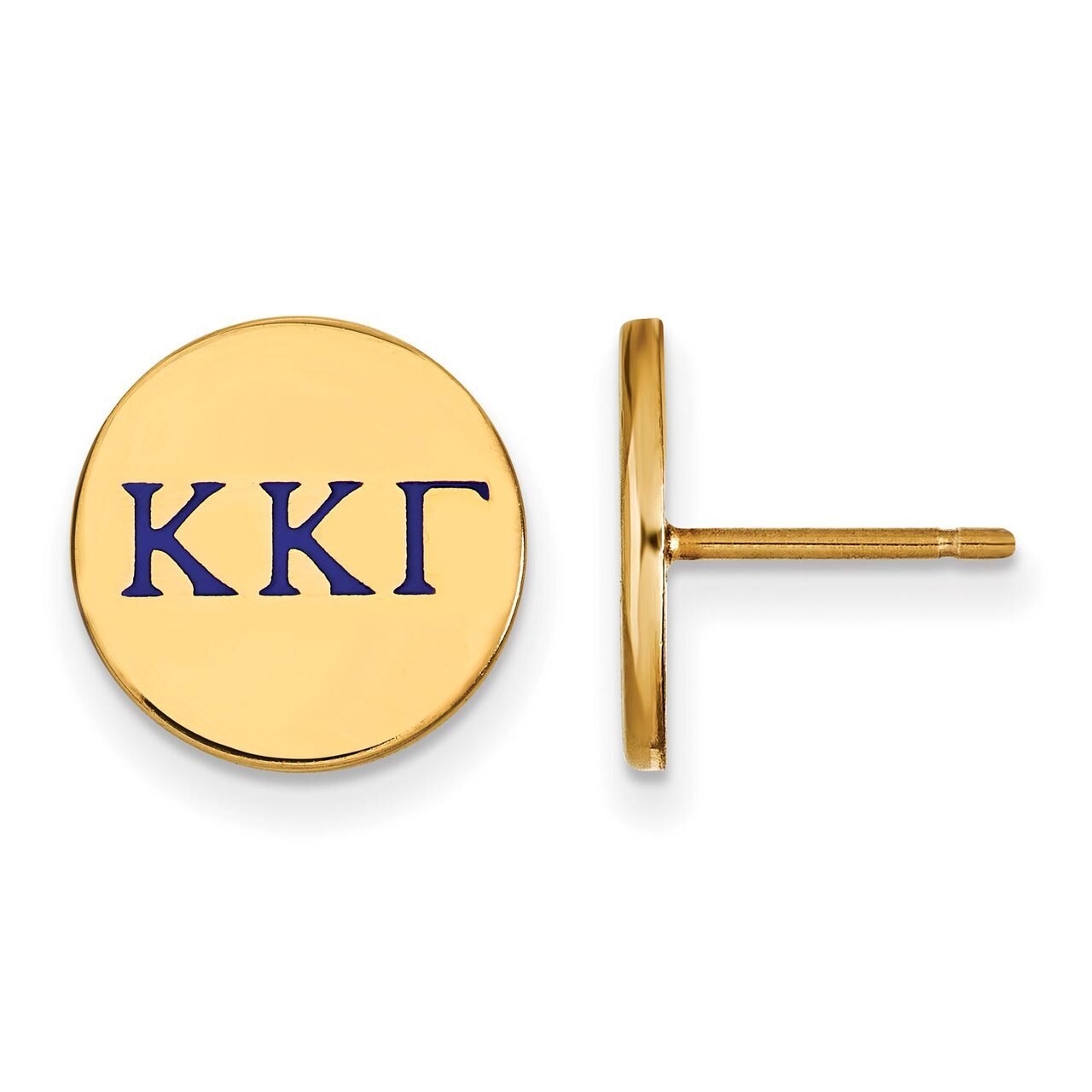 Kappa Kappa Gamma Enameled Post Earrings Gold-plated Silver GP032KKG, MPN: GP032KKG, 886774935010