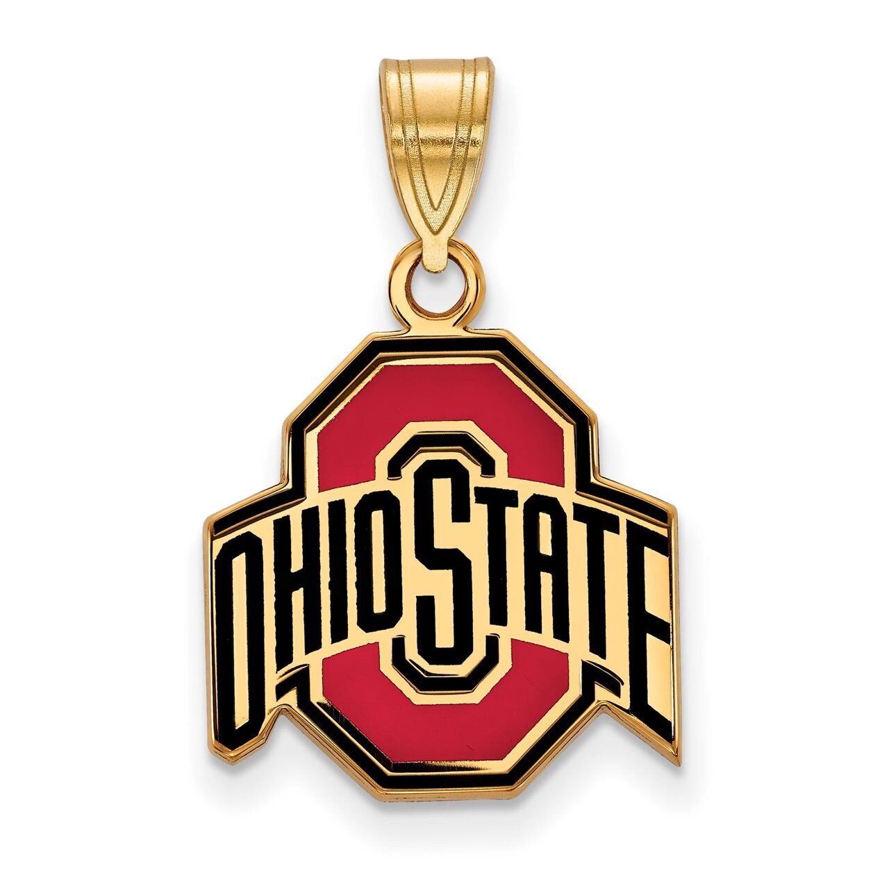 Ohio State University Medium Enamel Pendant Gold-plated Silver GP032OSU