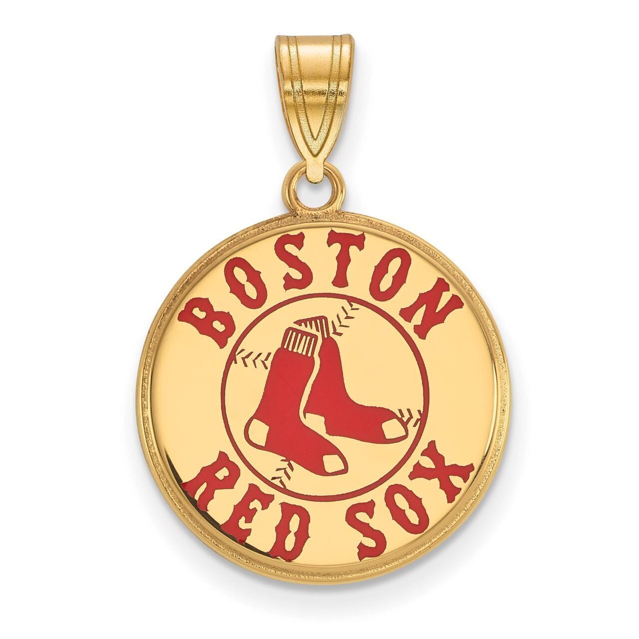 Boston Red Sox Large Enamel Pendant Gold-plated Silver GP032RSO