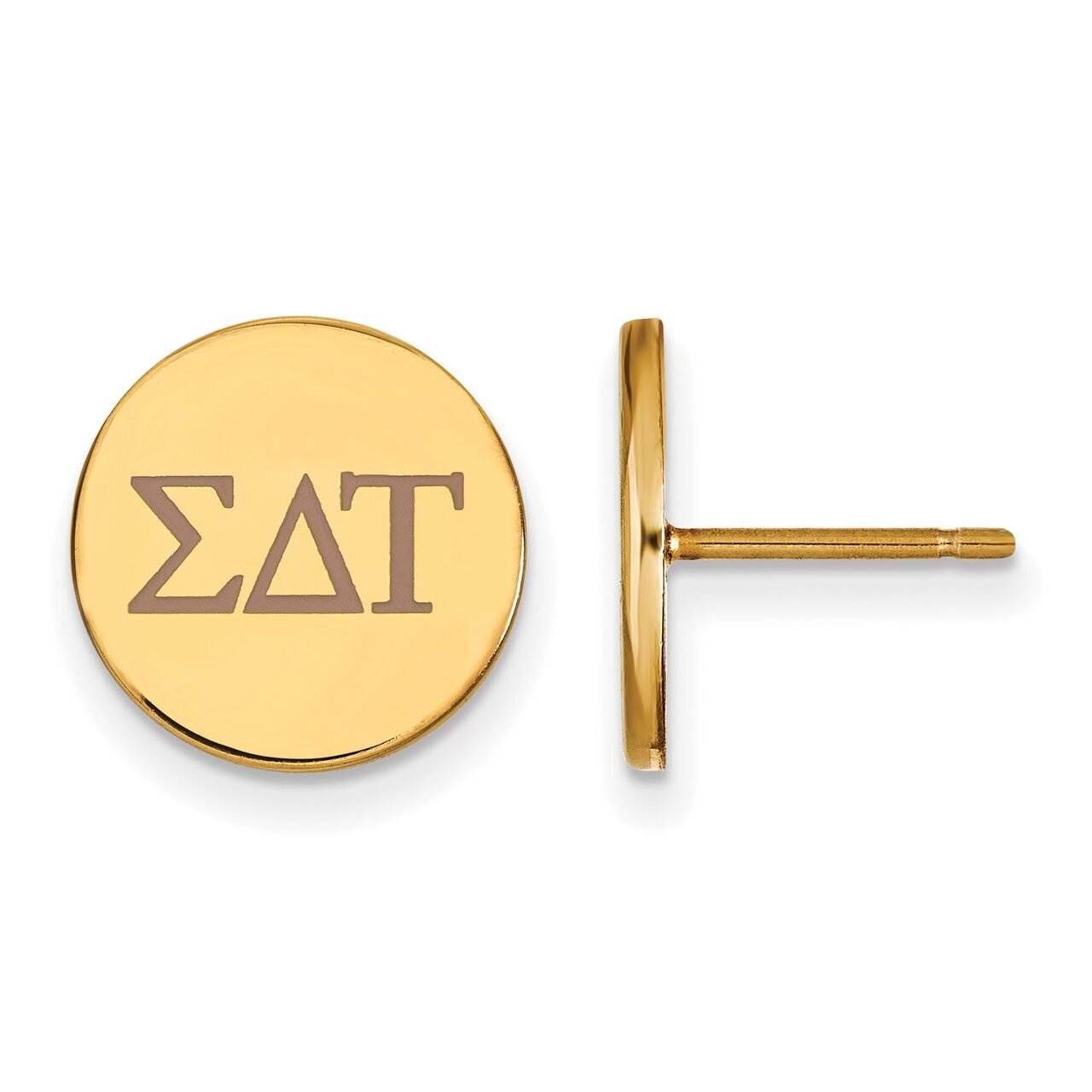 Sigma Delta Tau Enameled Post Earrings Gold-plated Silver GP032SDT