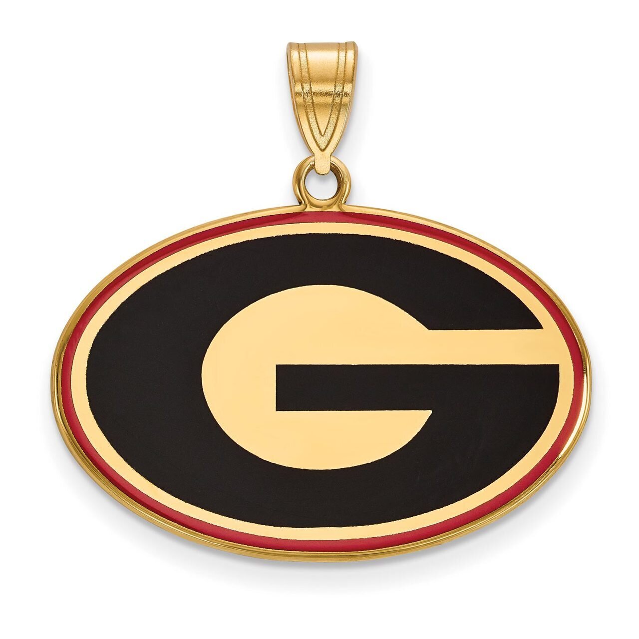 University of Georgia Large Enamel Pendant Gold-plated Silver GP032UGA