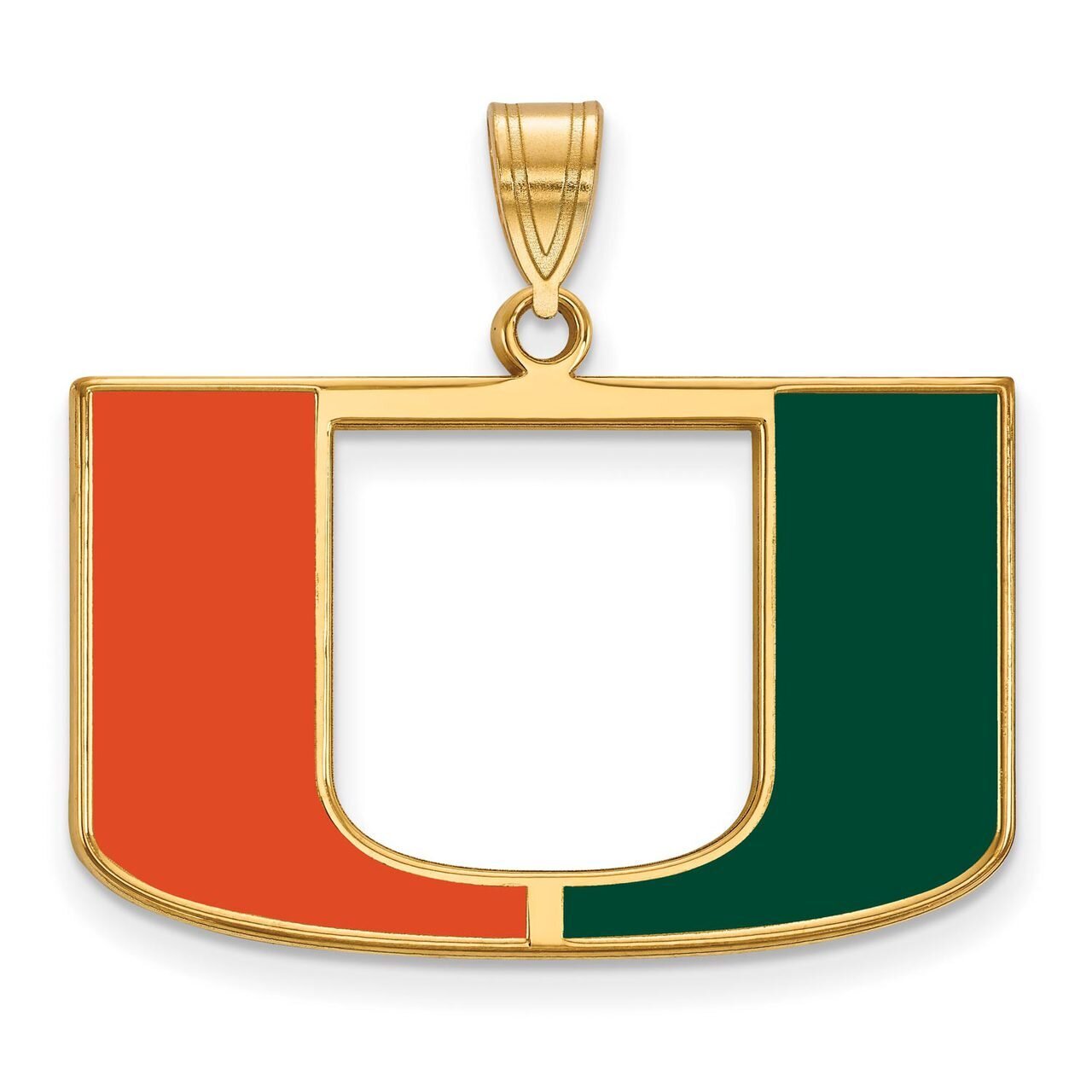 University of Miami Large Enamel Pendant Gold-plated Silver GP032UMF, MPN: GP032UMF, 886774935379