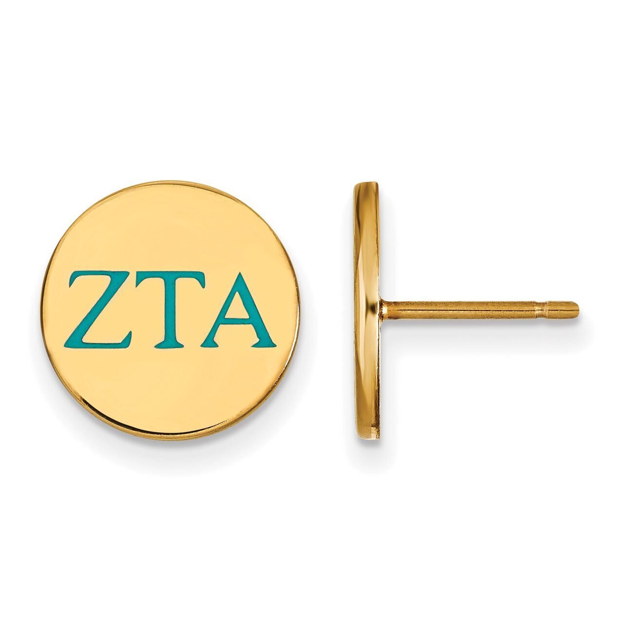 Zeta Tau Alpha Enameled Post Earrings Gold-plated Silver GP032ZTA, MPN: GP032ZTA, 886774935539