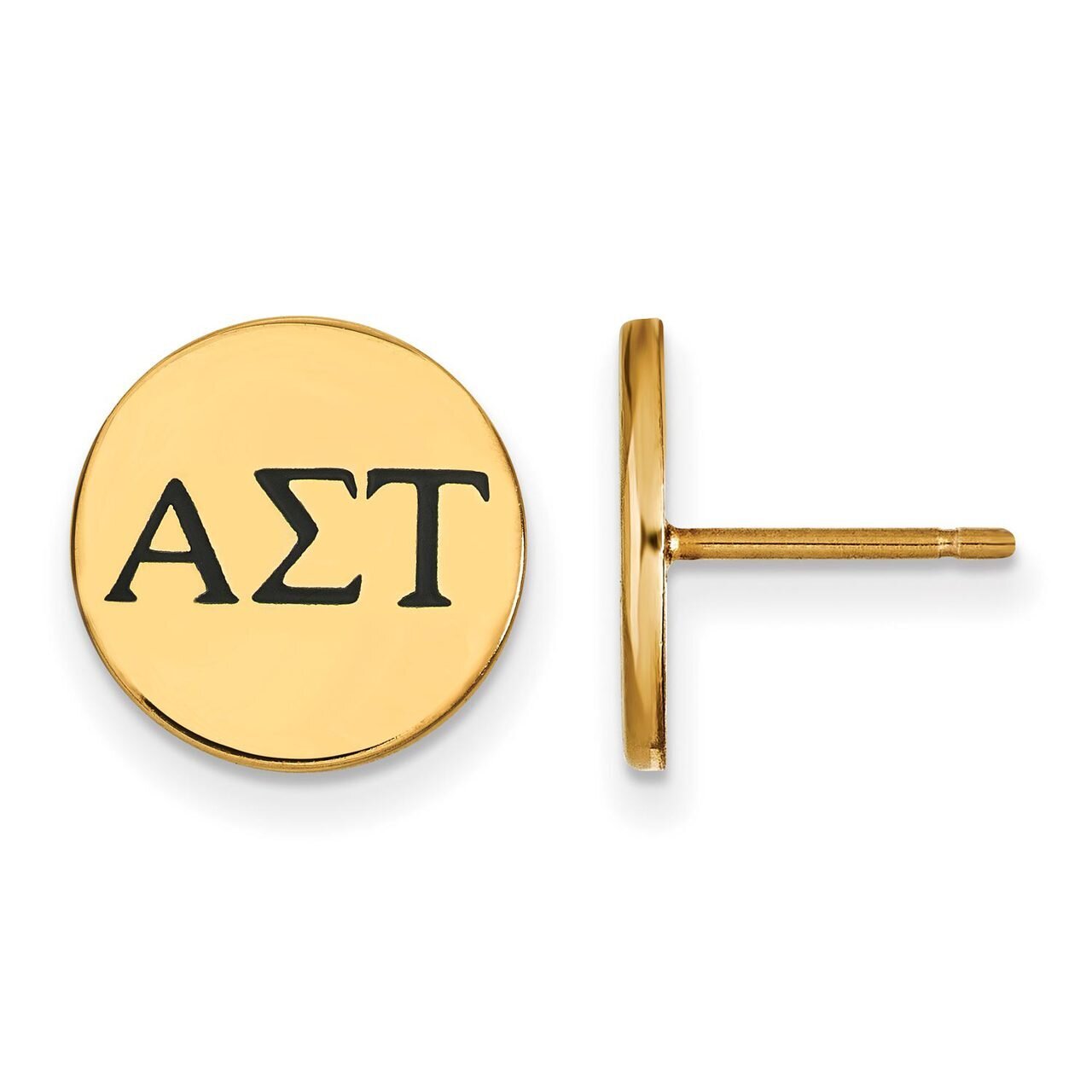Alpha Sigma Tau Enameled Post Earrings Gold-plated Silver GP033ALS, MPN: GP033ALS, 191101099847