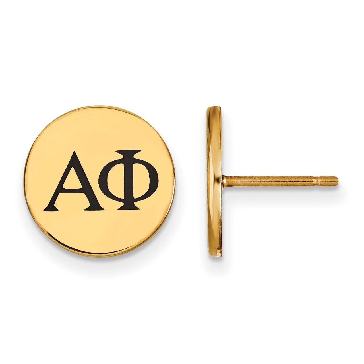Alpha Phi Enameled Post Earrings Gold-plated Silver GP033APH, MPN: GP033APH, 191101099076