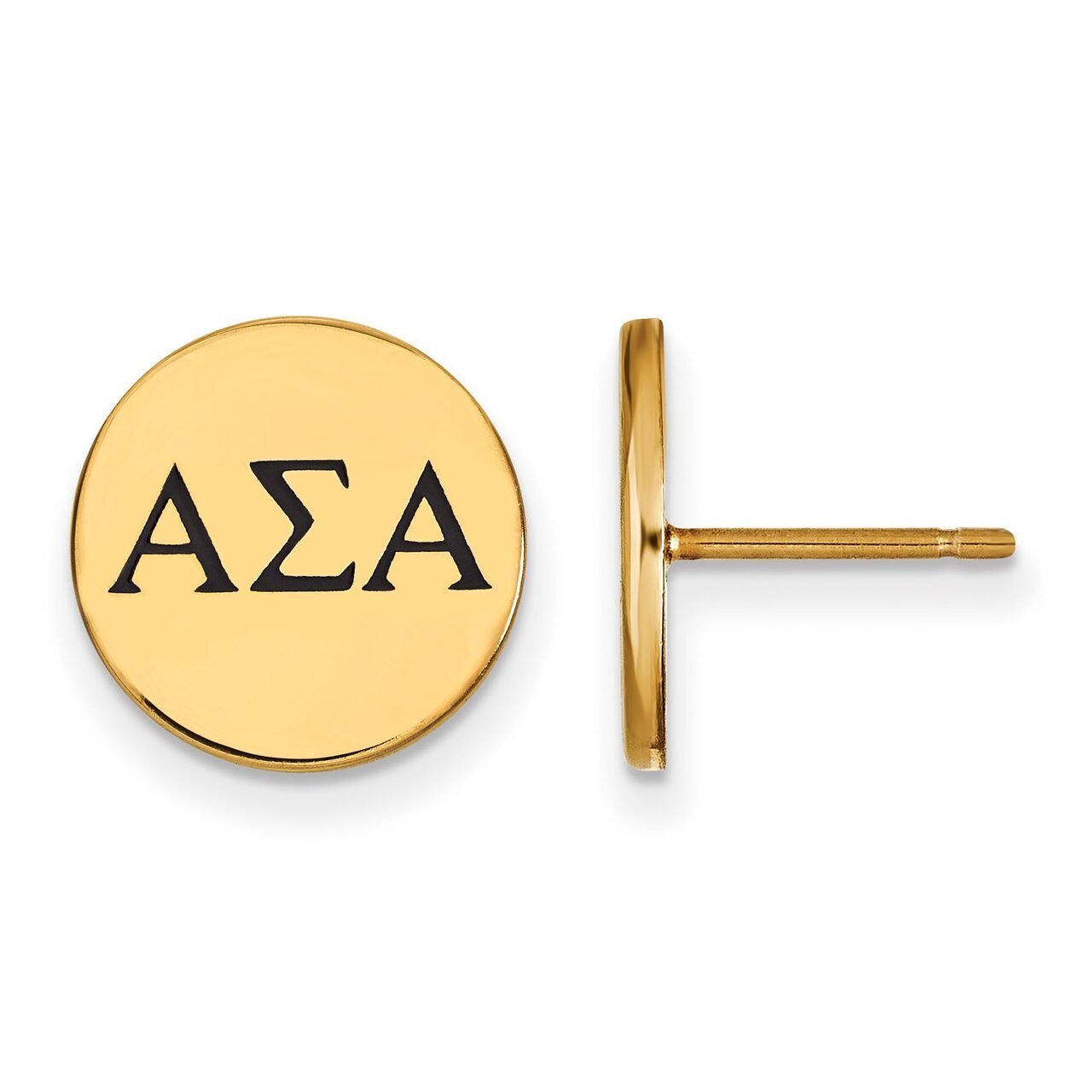 Alpha Sigma Alpha Enameled Post Earrings Gold-plated Silver GP033ASI, MPN: GP033ASI, 886774935584