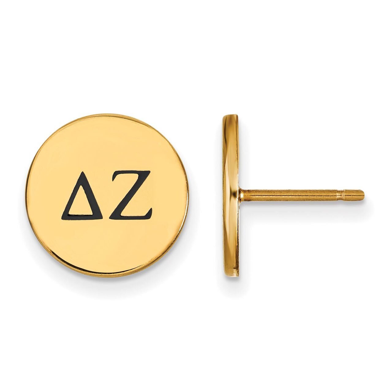 Delta Zeta Enameled Post Earrings Gold-plated Silver GP033DZ, MPN: GP033DZ, 886774935683
