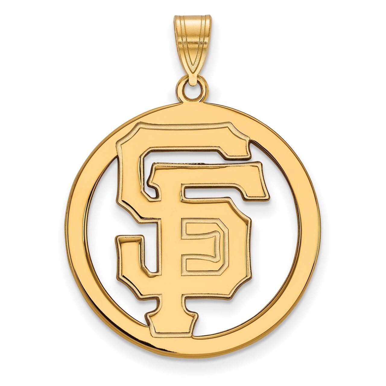 San Francisco Giants L Pendant in Circle Gold-plated Silver GP033GIT, MPN: GP033GIT, 886774935706
