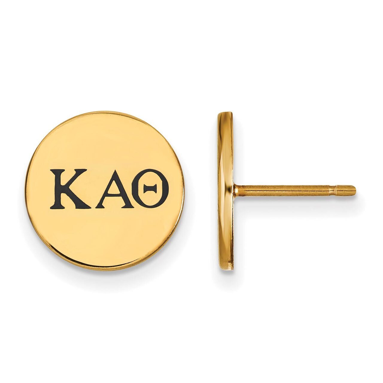 Kappa Alpha Theta Enameled Post Earrings Gold-plated Silver GP033KAT, MPN: GP033KAT, 886774935744