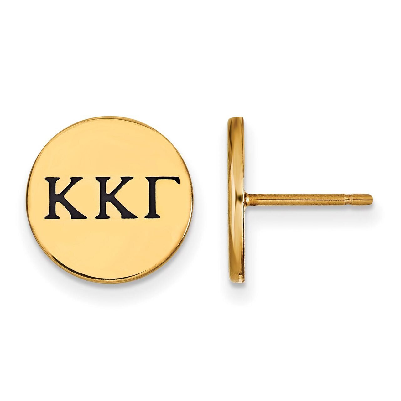 Kappa Kappa Gamma Enameled Post Earrings Gold-plated Silver GP033KKG