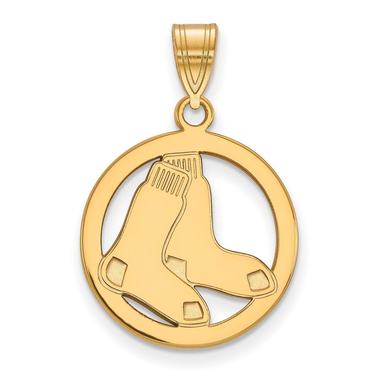 Boston Red Sox Sm Pendant in Circle Gold-plated Silver GP033RSO, MPN: GP033RSO, 886774935911