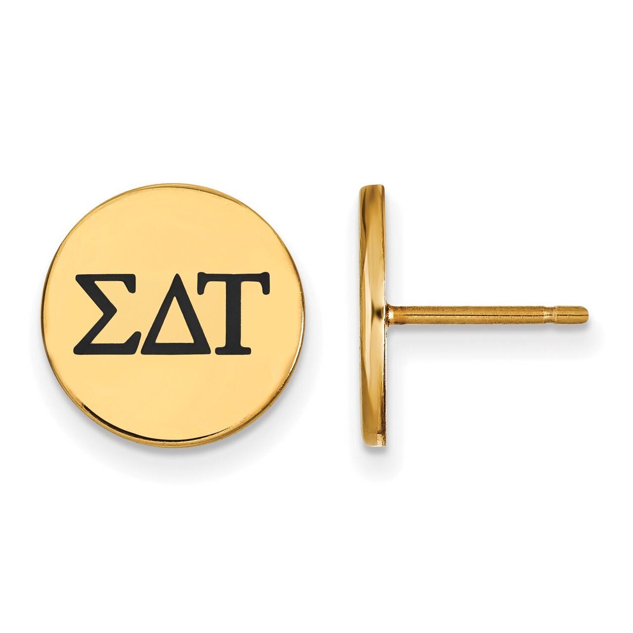 Sigma Delta Tau Enameled Post Earrings Gold-plated Silver GP033SDT, MPN: GP033SDT, 886774935928