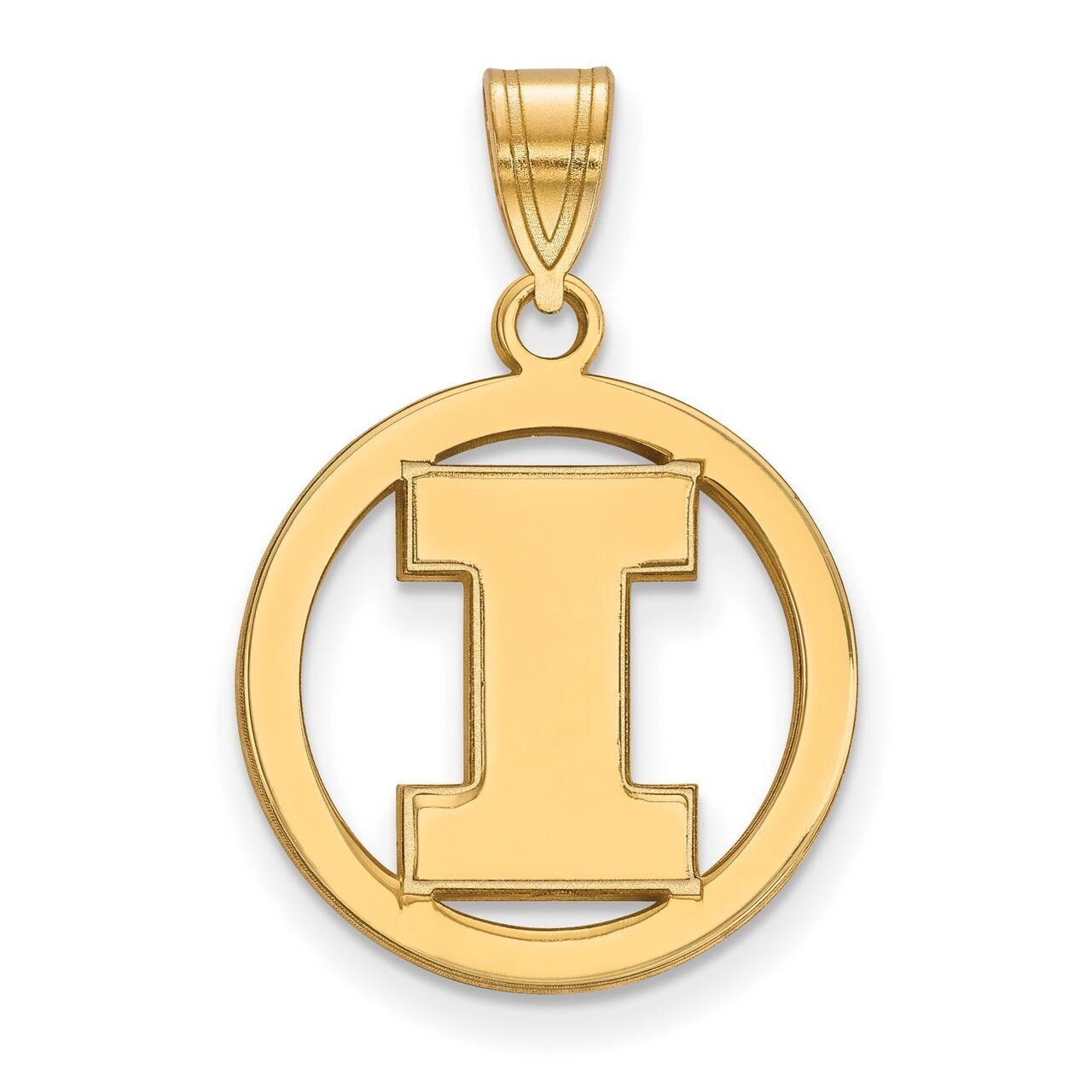 University of Illinois Sm Pendant in Circle Gold-plated Silver GP033UIL