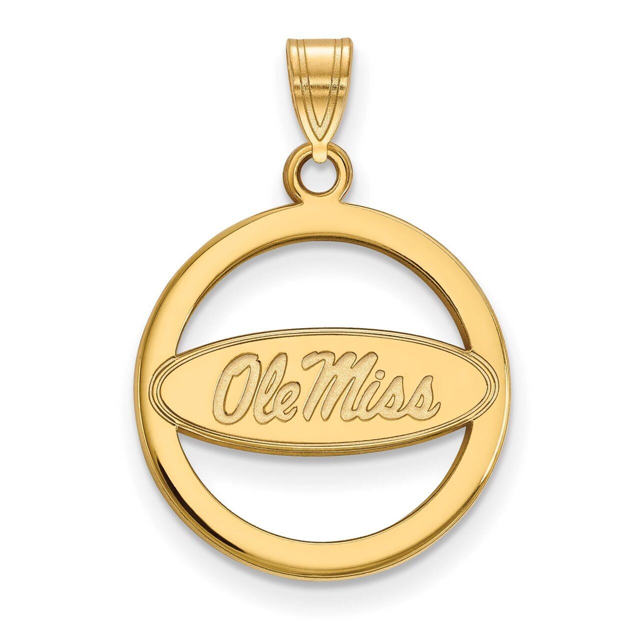 University of Missisippi Sm Pendant in Circle Gold-plated Silver GP033UMS