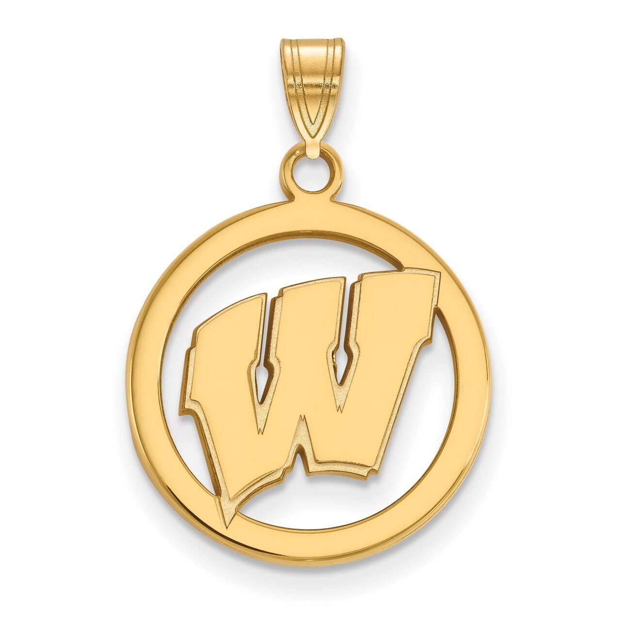 University of Wisconsin Sm Pendant in Circle Gold-plated Silver GP033UWI, MPN: GP033UWI, 8867749362…