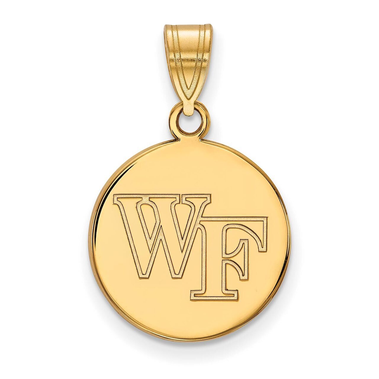Wake Forest University Medium Disc Pendant Gold-plated Silver GP033WFU, MPN: GP033WFU, 886774936291