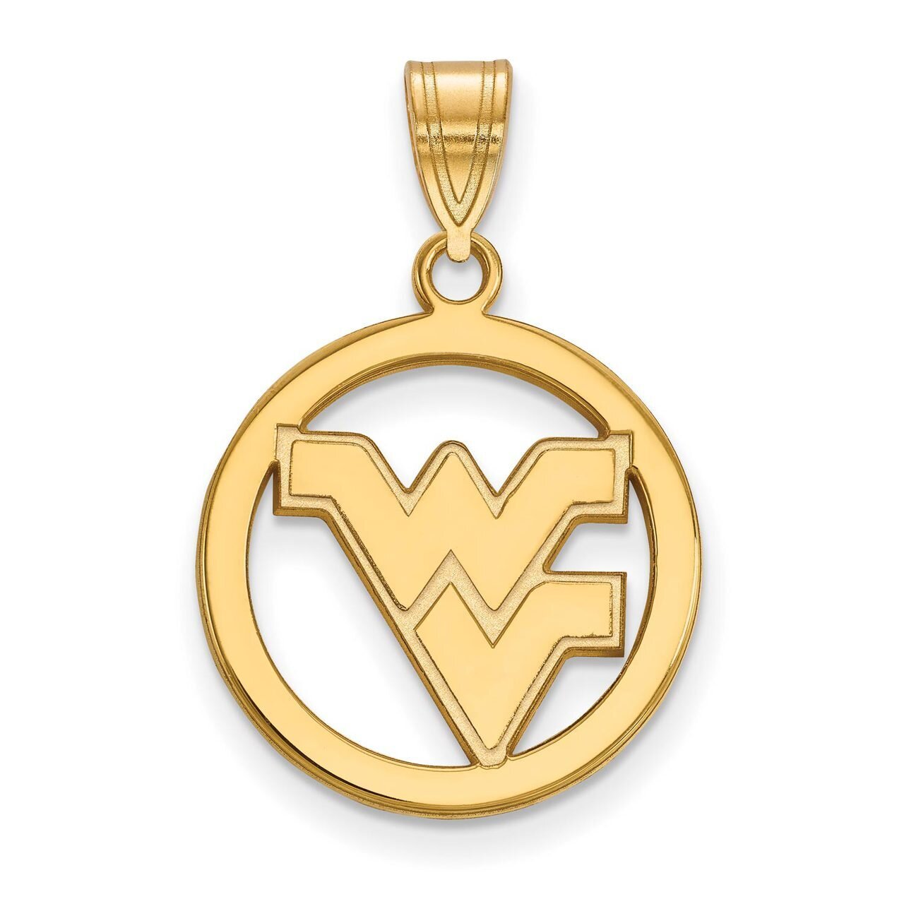 West Virginia University Sm Pendant in Circle Gold-plated Silver GP033WVU