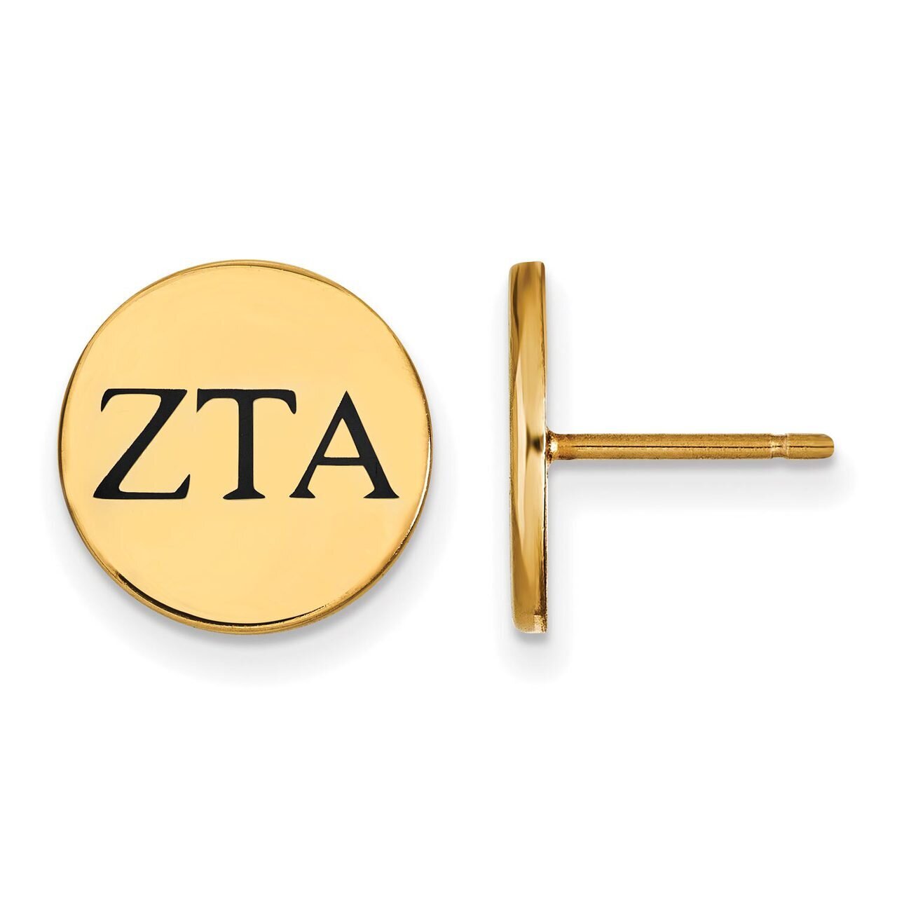 Zeta Tau Alpha Enameled Post Earrings Gold-plated Silver GP033ZTA, MPN: GP033ZTA, 886774936321