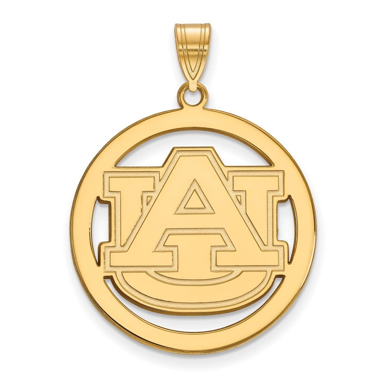 Auburn University L Pendant in Circle Gold-plated Silver GP034AU