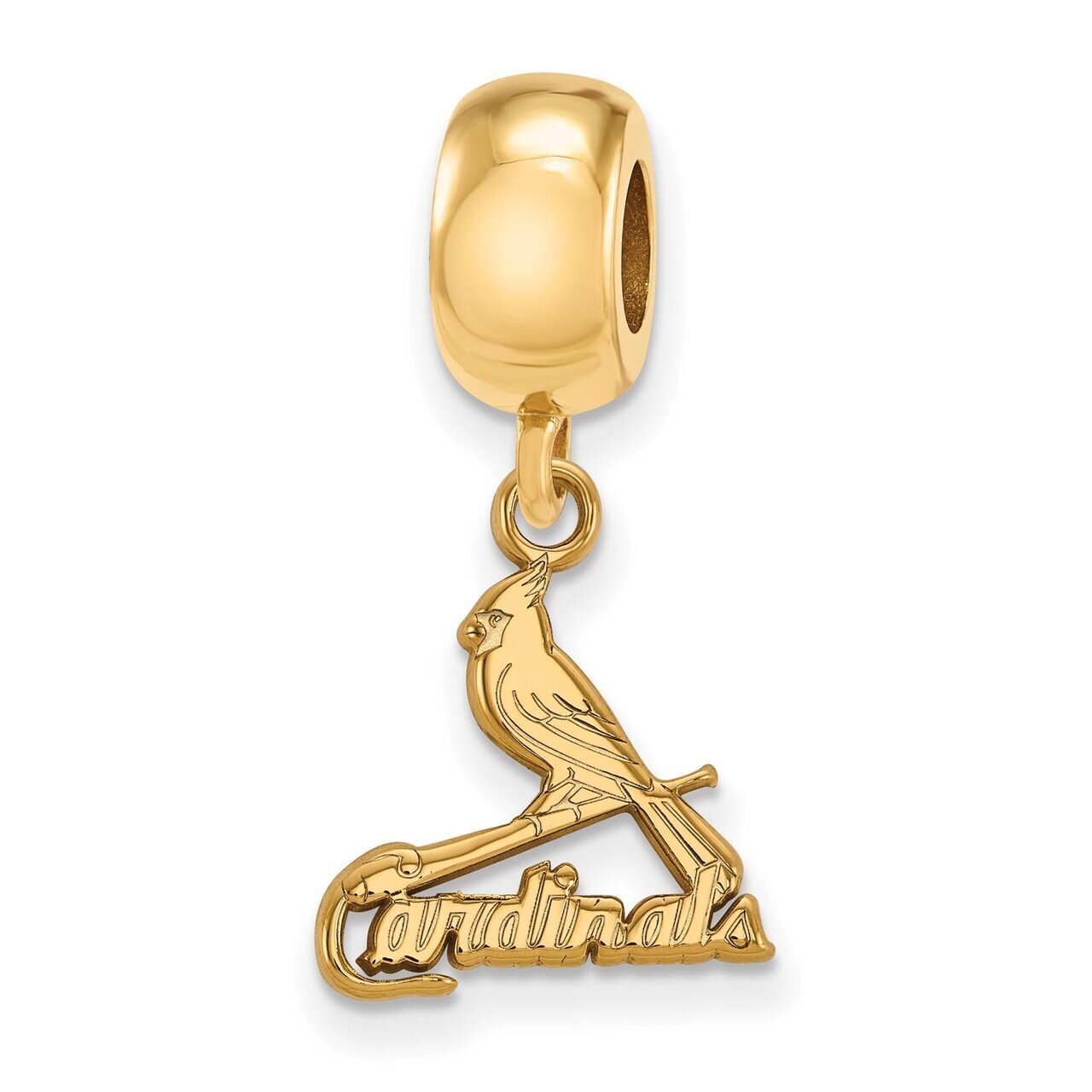 Saint Louis Cardinals Bead Charm Small Dangle Gold-plated Silver GP034CRD