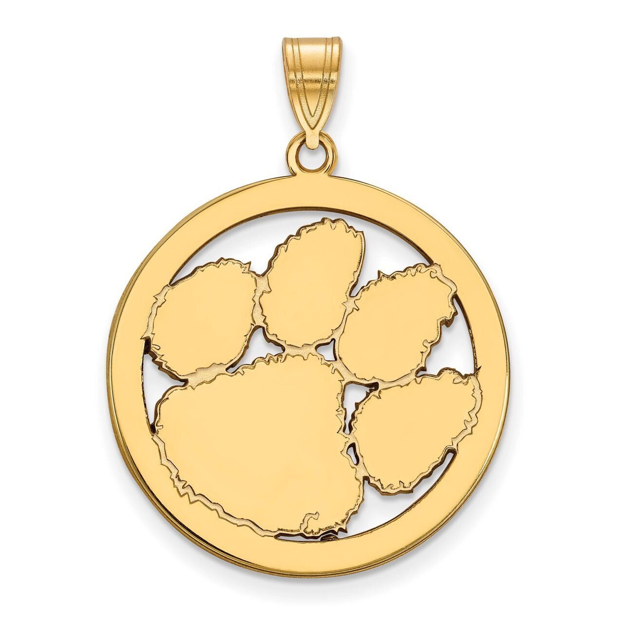 Clemson University L Pendant in Circle Gold-plated Silver GP034CU