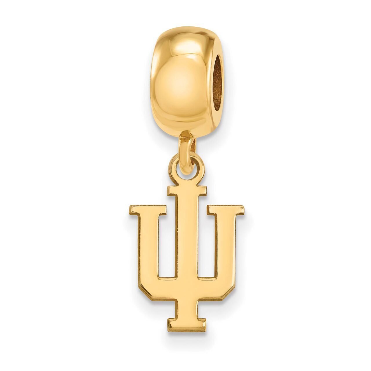 Indiana University Bead Charm Small Dangle Gold-plated Silver GP034IU