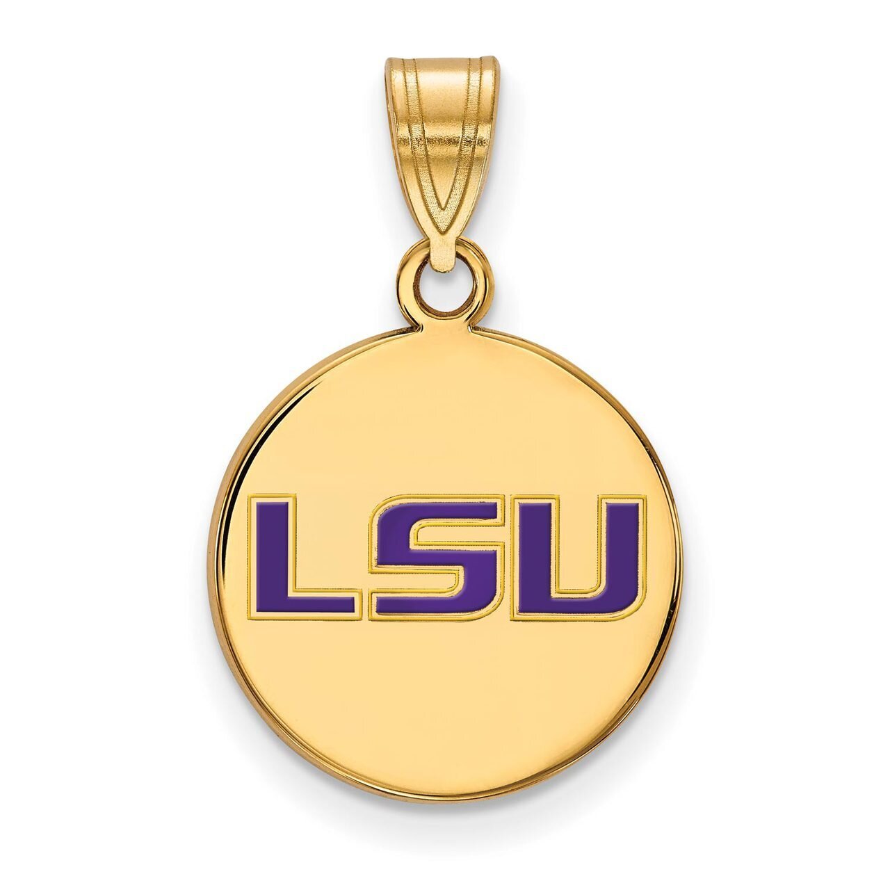 Louisiana State University Medium Enamel Disc Pendant Gold-plated Silver GP034LSU, MPN: GP034LSU, 8…