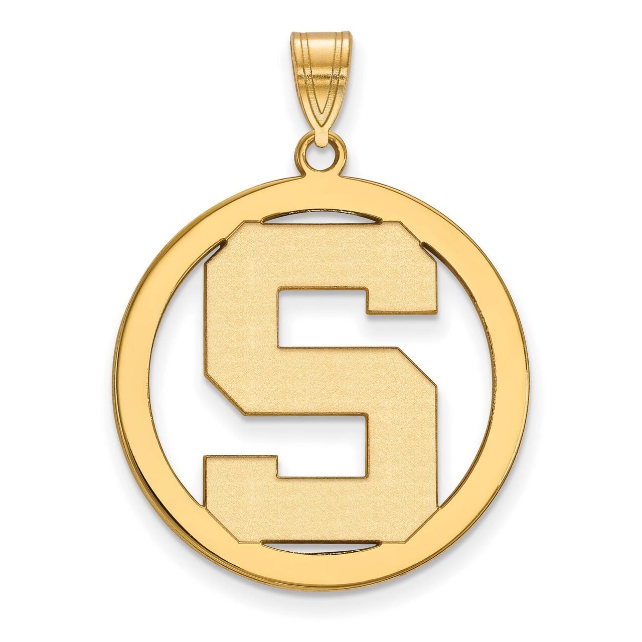 Michigan State University L Pendant in Circle Gold-plated Silver GP034MIS