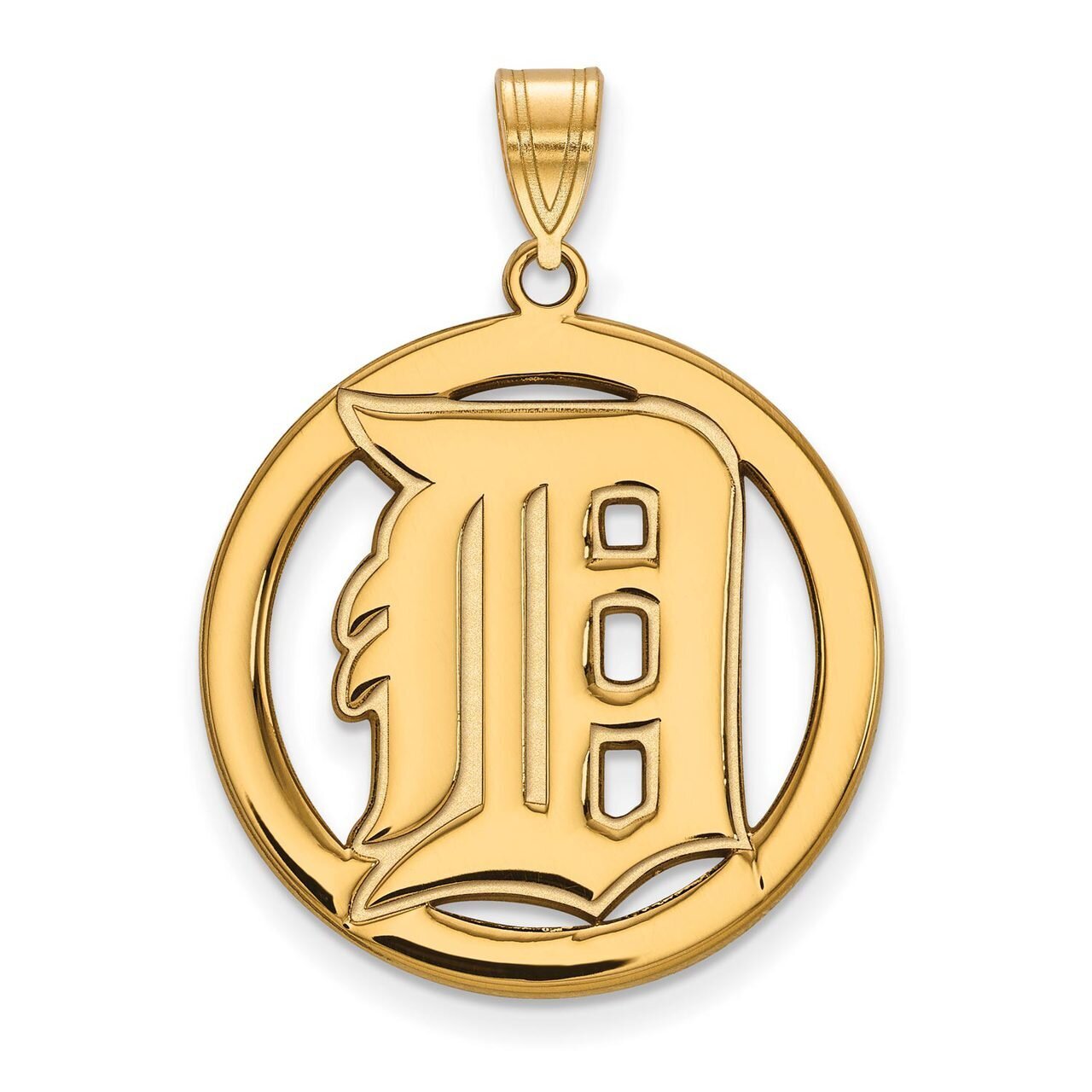 Detroit Tigers L Pendant in Circle Gold-plated Silver GP034TIG