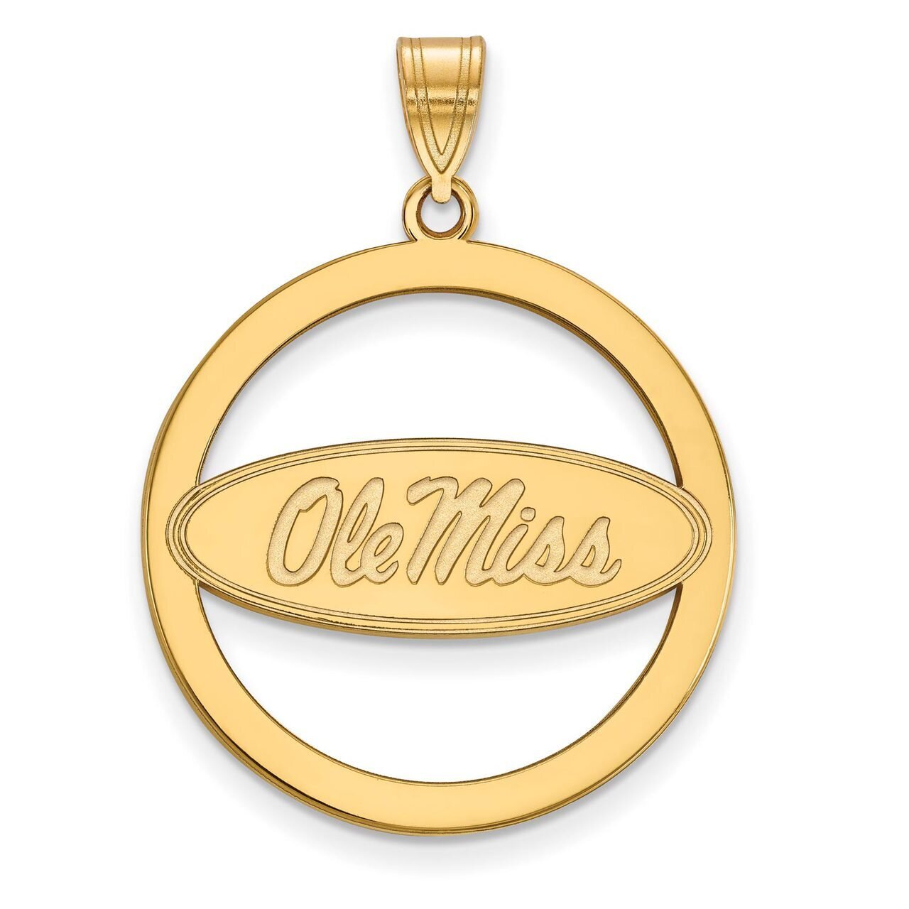 University of Missisippi L Pendant in Circle Gold-plated Silver GP034UMS, MPN: GP034UMS, 8867749369…