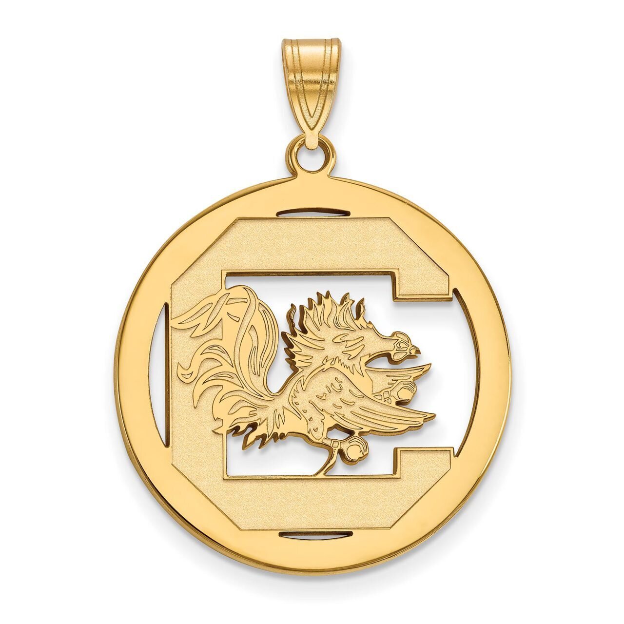 University of South Carolina L Pendant in Circle Gold-plated Silver GP034USO