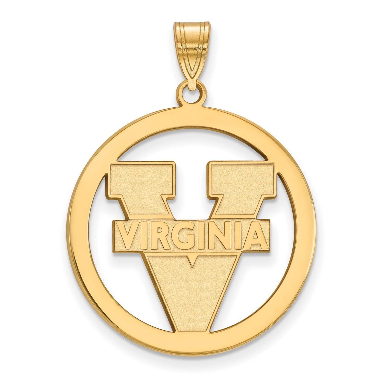 University of Virginia L Pendant in Circle Gold-plated Silver GP034UVA