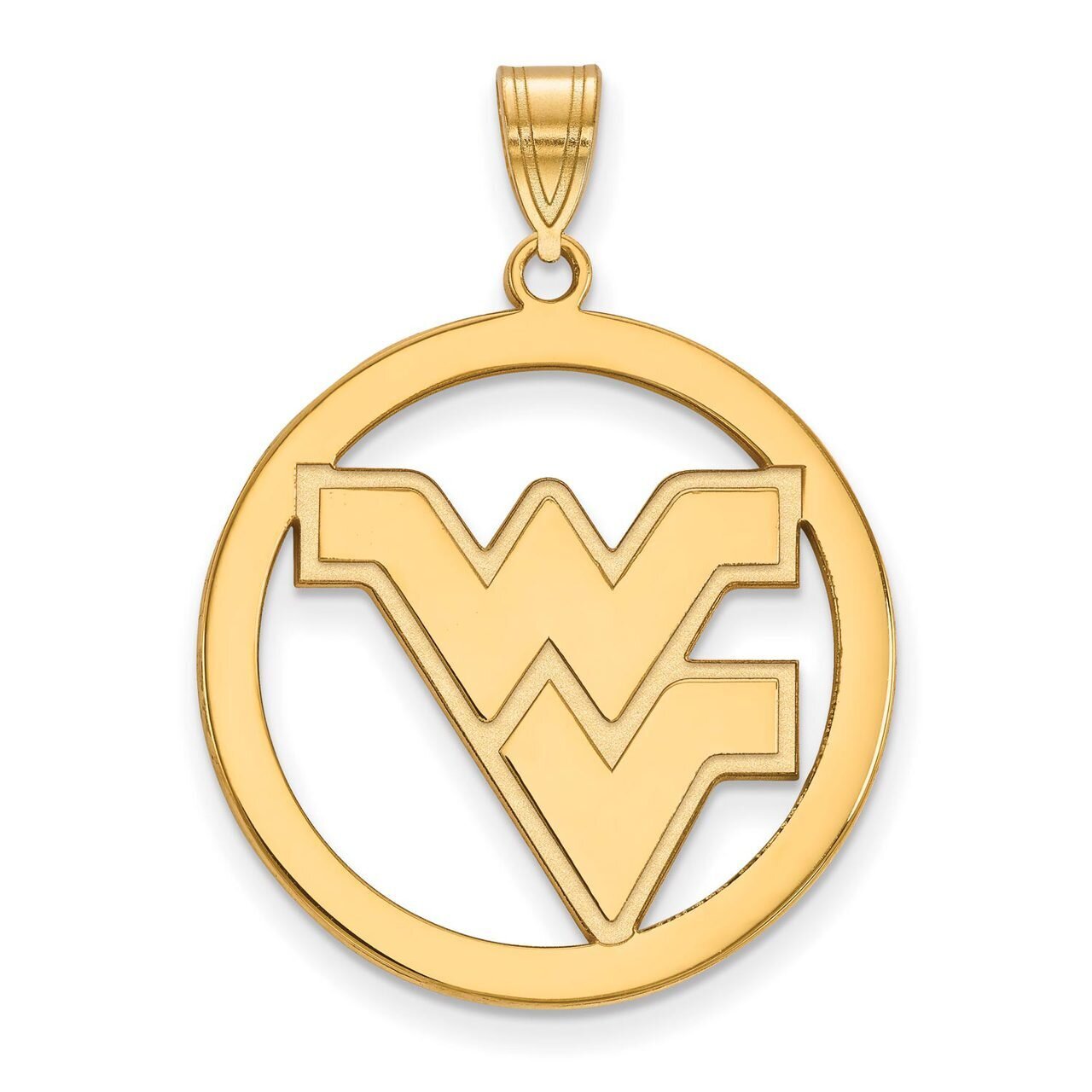 West Virginia University L Pendant in Circle Gold-plated Silver GP034WVU