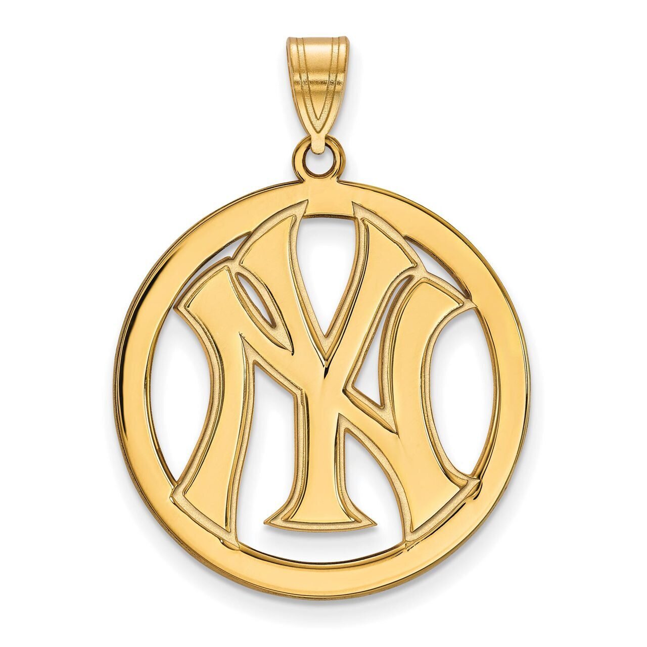 New York Yankees L Pendant in Circle Gold-plated Silver GP034YAN