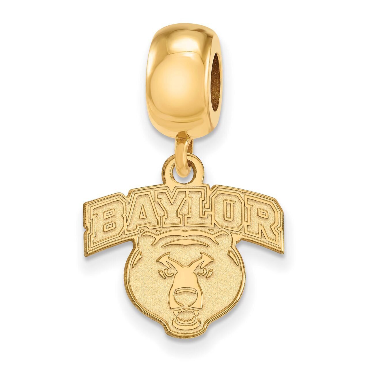 Baylor University Bead Charm Small Dangle Gold-plated Silver GP035BU